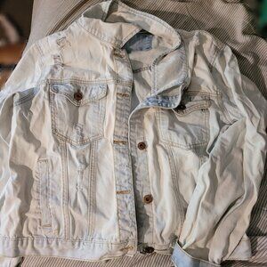 Bleach denim jacket & pants set